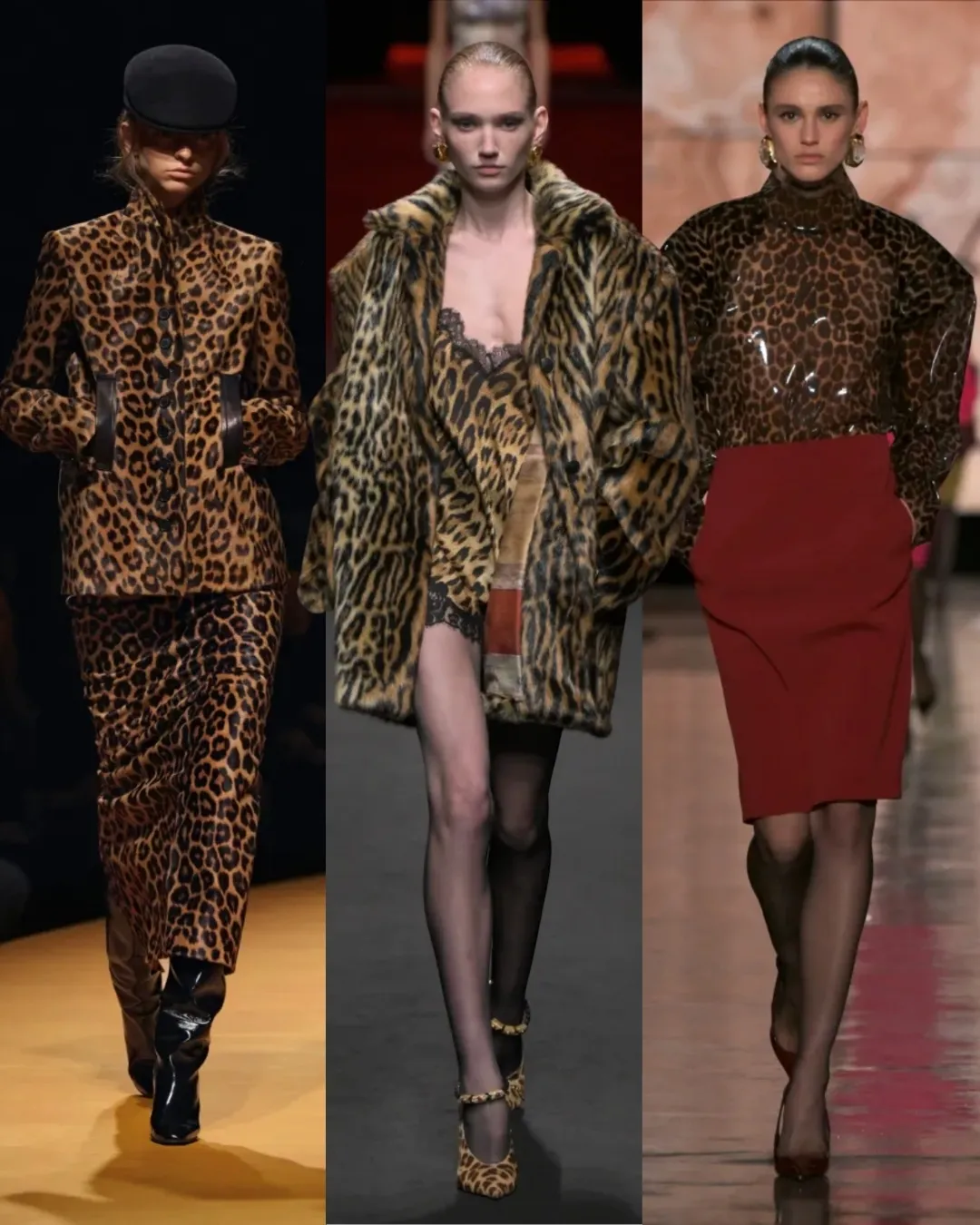 3 modelki – Panterka – Khaite — Roberto Cavalli — Saint Laurent