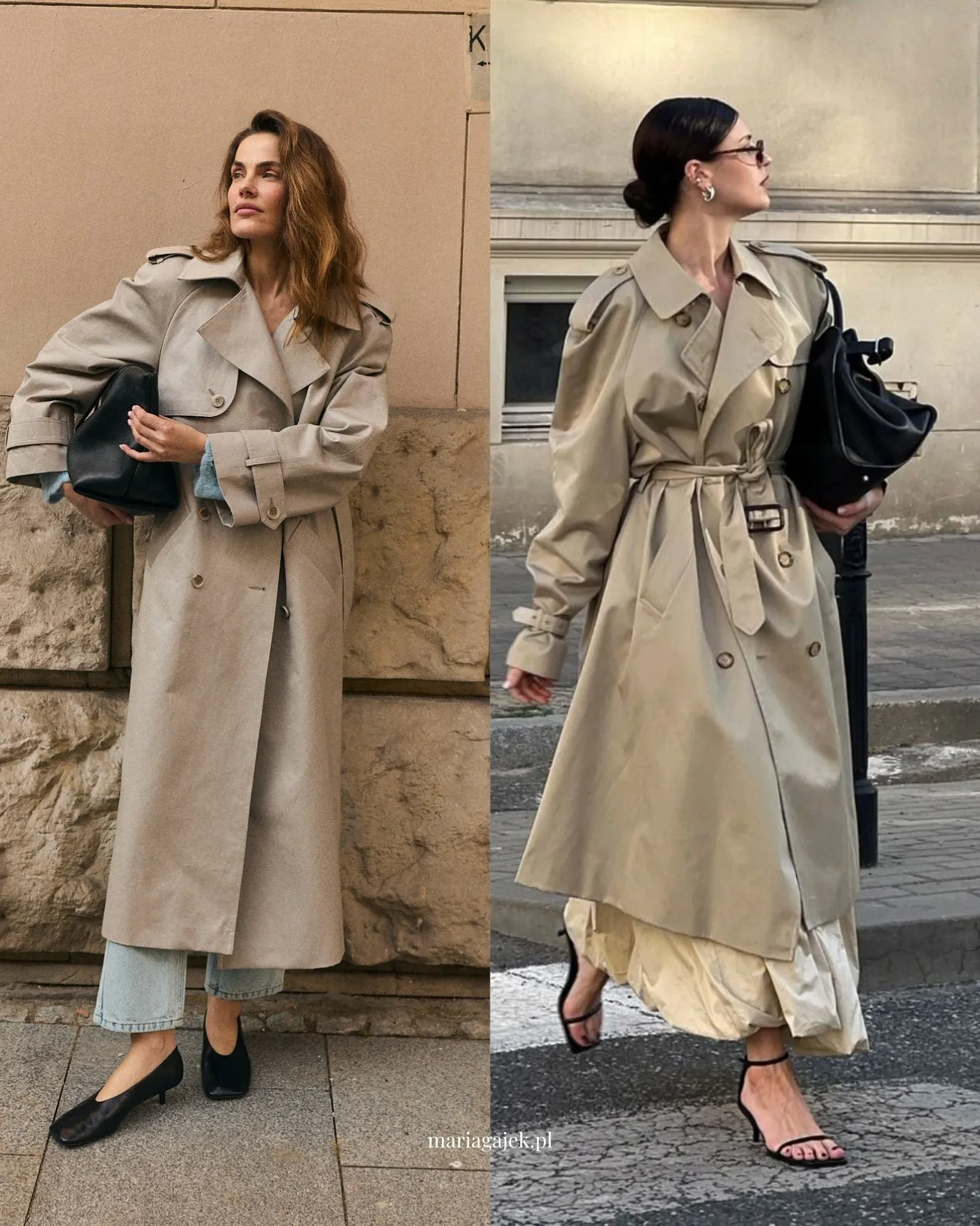 Beżowy trencz outfit 2026