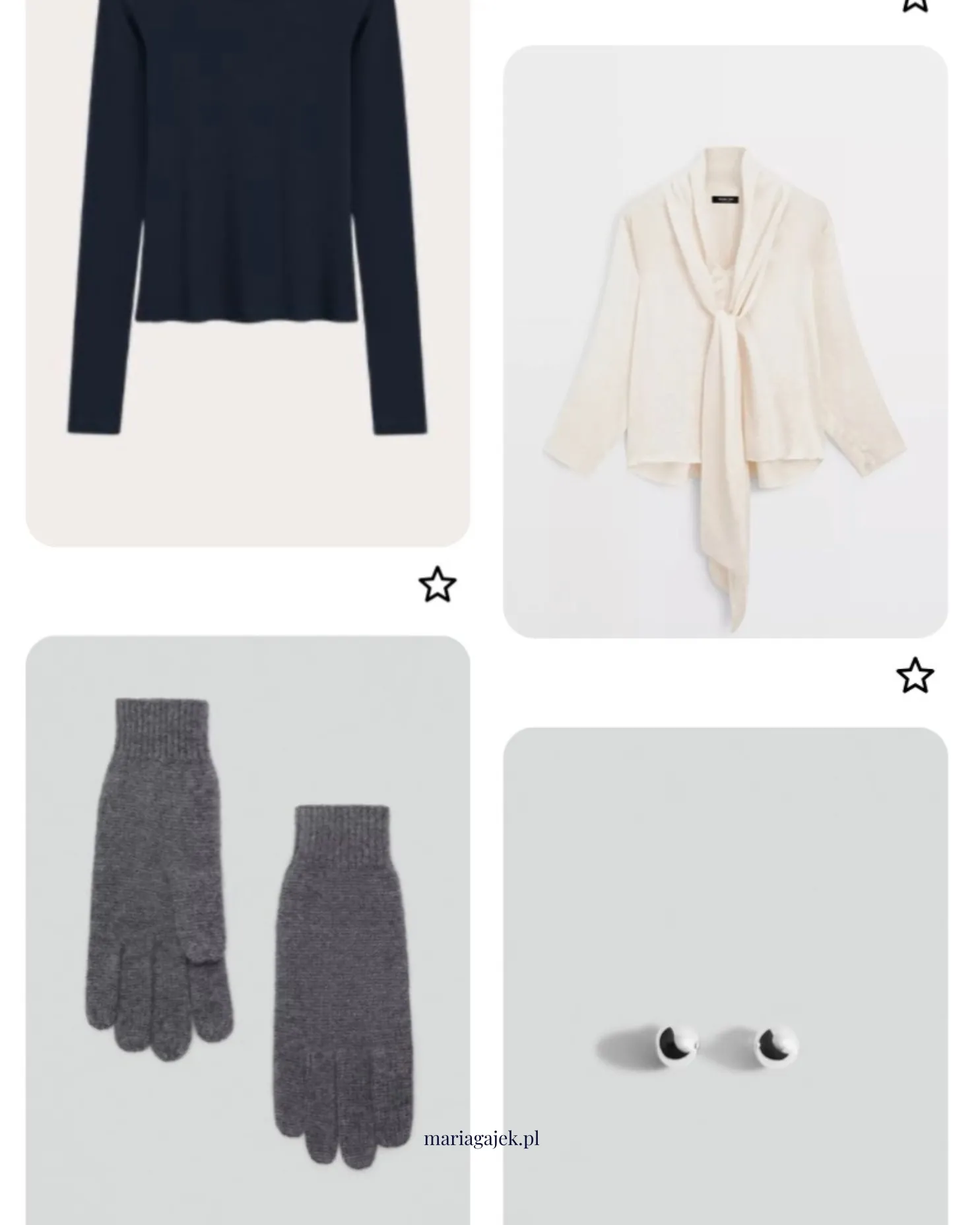 Rękawiczki, bluzki, kolczyki – Maria Gajek Stylistka