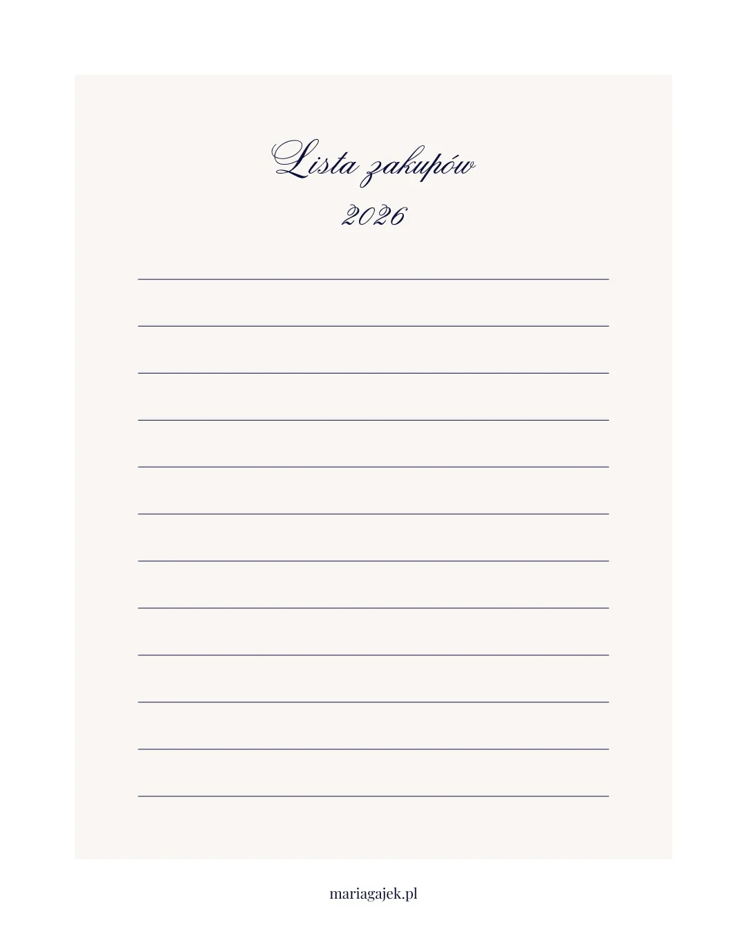 Lista zakupów – Maria Gajek Stylistka