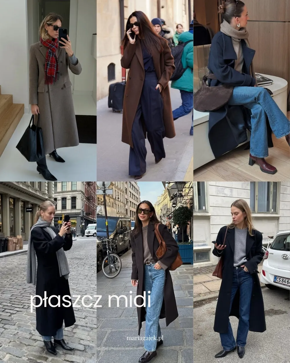 Płaszcz midi – przykładowe stylizacje 2025