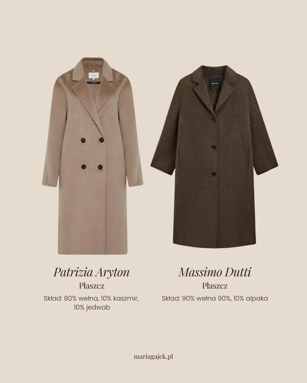 Wełniany płaszcz – przykłady