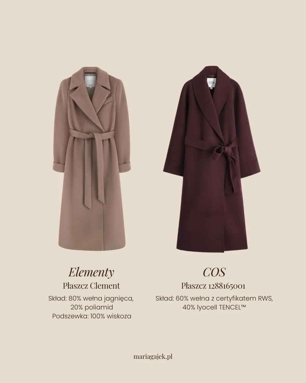 Płaszcz szlafrokowy – przykłady